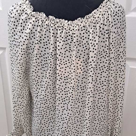 NWT Max Studio Black & White Tie Blouse Size L - Picture 9 of 10